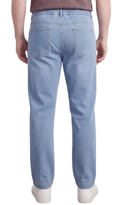 Men's Pull-On Denim and Twill Pants — Elastic Waist Easy Fit