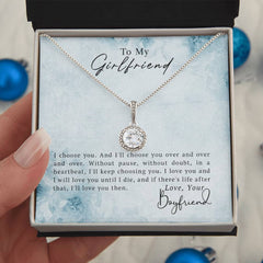 To My Girlfriend – Eternal Hope Cushion-Cut CZ Necklace