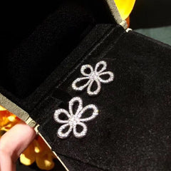 S925 Silver Diamond Sunflower High-End Stud Earrings