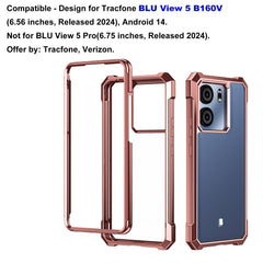 Ailiber for BLU View 5 Case, BLU View5 B160V Clear Phone Case, Transparent [Anti Yellowing], with [Screen Protector], Dual Layer Shockproof Bumper, Silicone Cell Phone Case-Gold