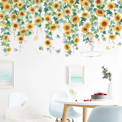 2pcs Removable Sunflower Wall Stickers for Home Decor
