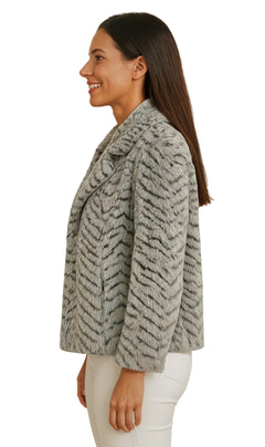 Women's One Button Faux Fur Lined Swing Jacket-Brandy Journey
