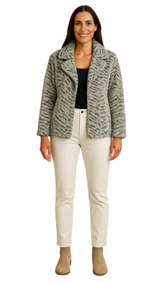 Women's One Button Faux Fur Lined Swing Jacket-Brandy Journey