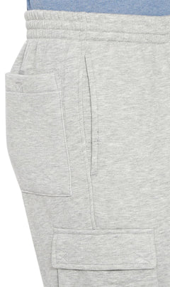 Men's Brushed Fleece Cargo Pants — Pull-On with Inner Drawstring