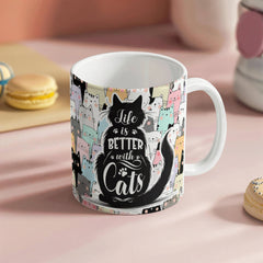 Life Is Better With Cats – Ceramic Mug-Brandy Journey
